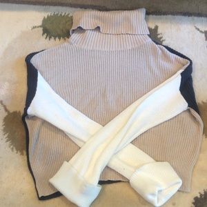 Tan, white, and black Knit sweater